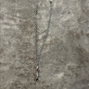 Elegant Sterling Silver & Garnet Necklace